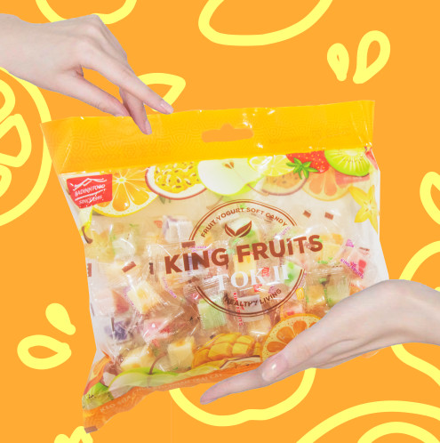 Kẹo KING FRUSRT nhân trái cây 380g/gói