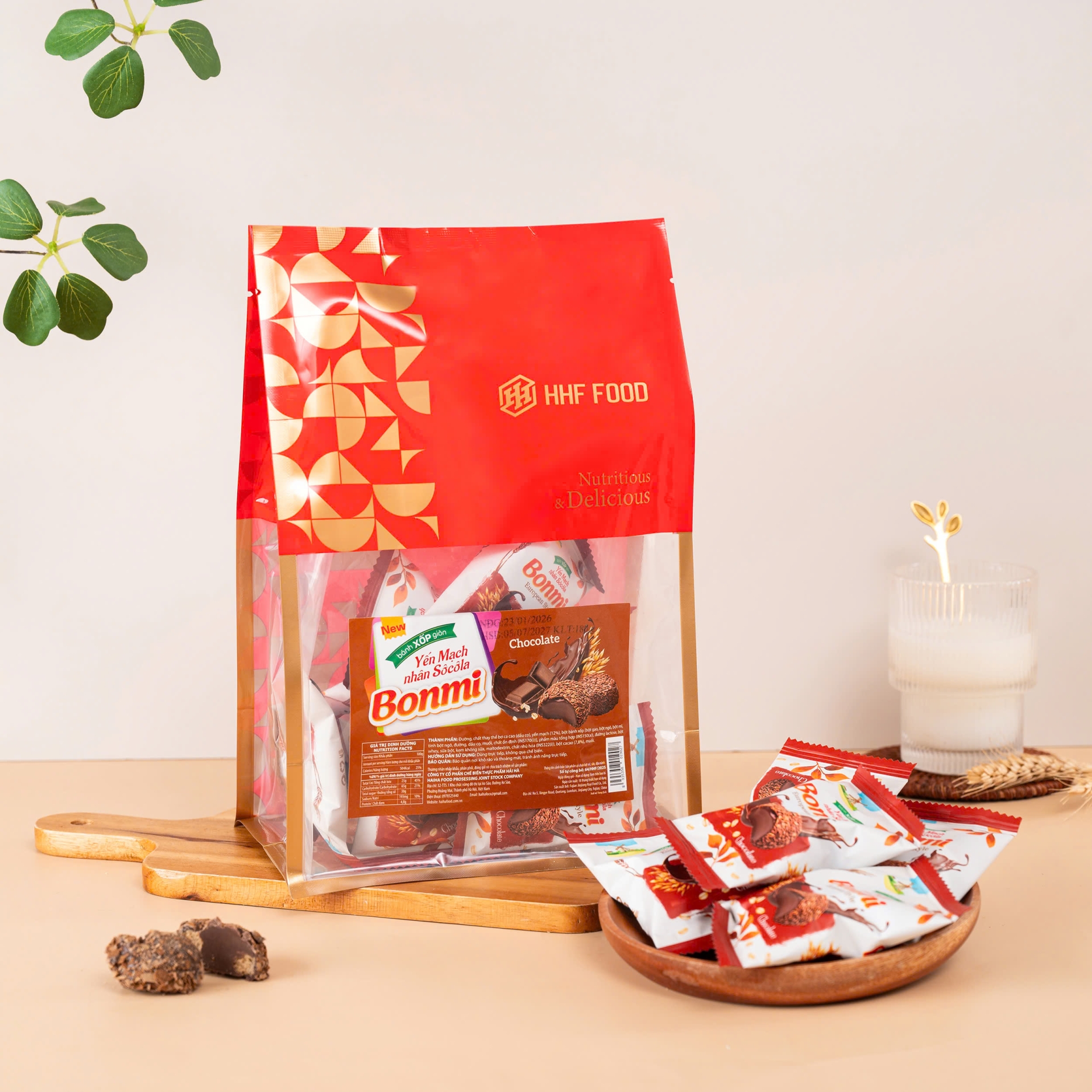 BONMI chocolate oatmeal crispy wafers 180g