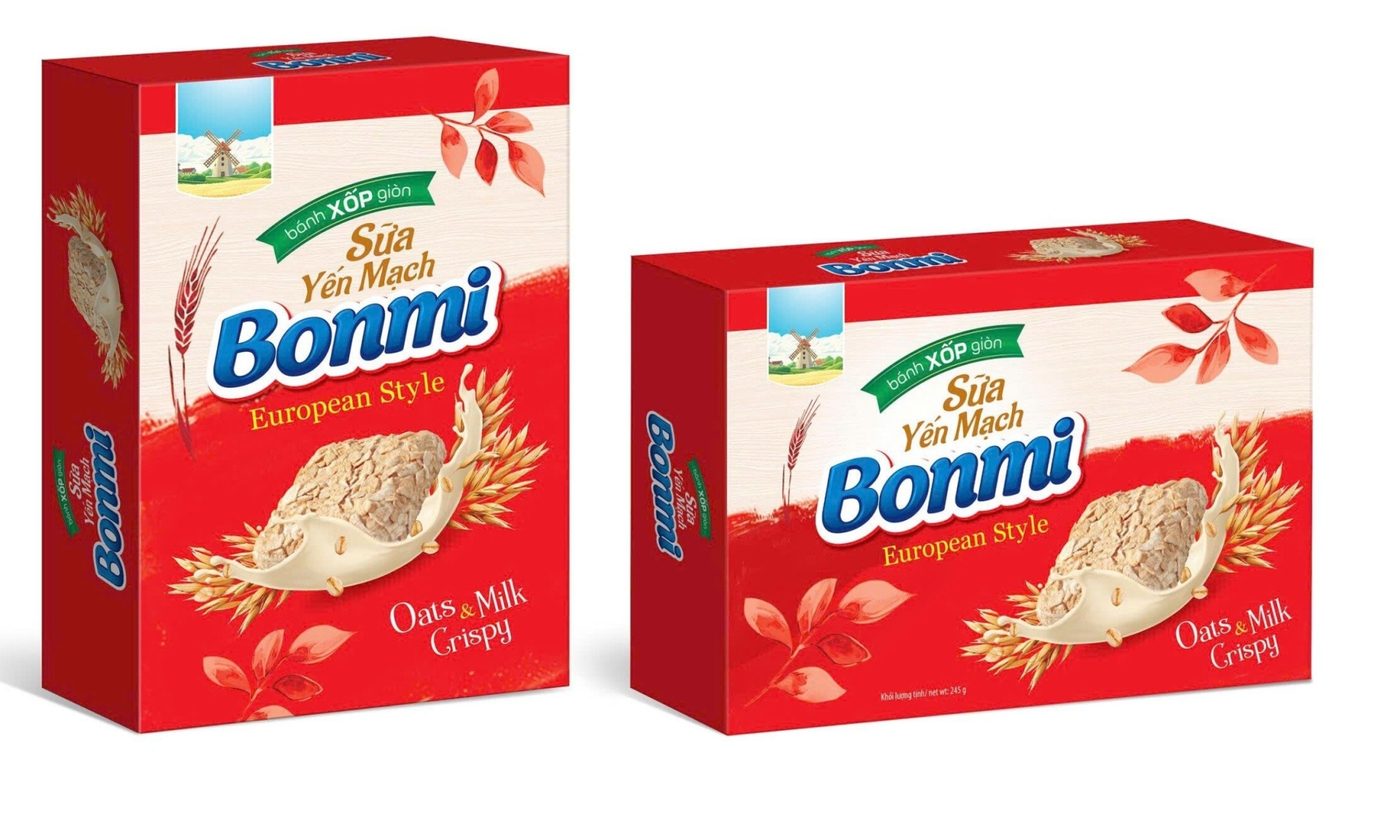 BONMI Oatmeal Milk Crispy Wafers box 252g, 8 boxes/carton
