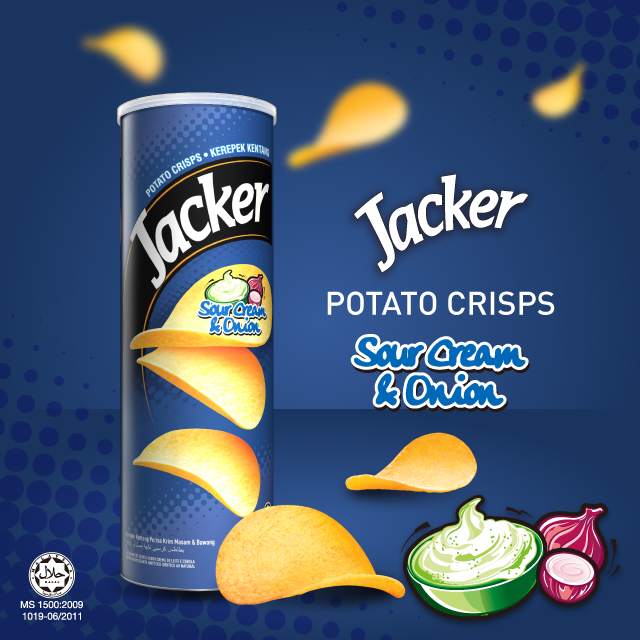 Jacker Potatoes with Sour Onion flavor (Sour Cream & Onion) 150gr