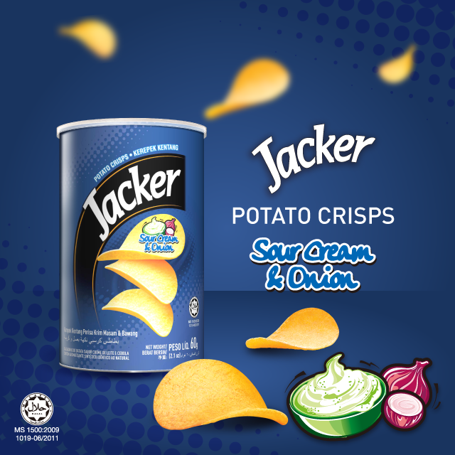 Jacker Potatoes with Sour Onion flavor (Sour Cream & Onion) 60g