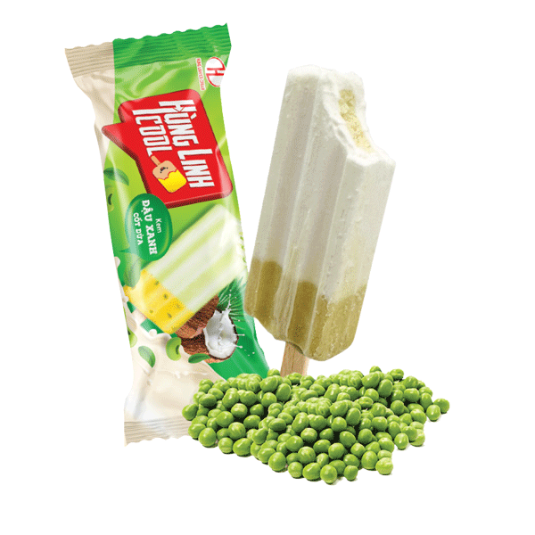 Hung Linh Cool coconut green bean ice cream - 10 pcs/box