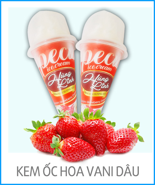 Kem Ốc quế hoa vị Dâu 35 chiếc/thùng