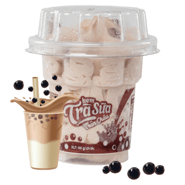 Bubble milk tea ice cream - 24 cups/box
