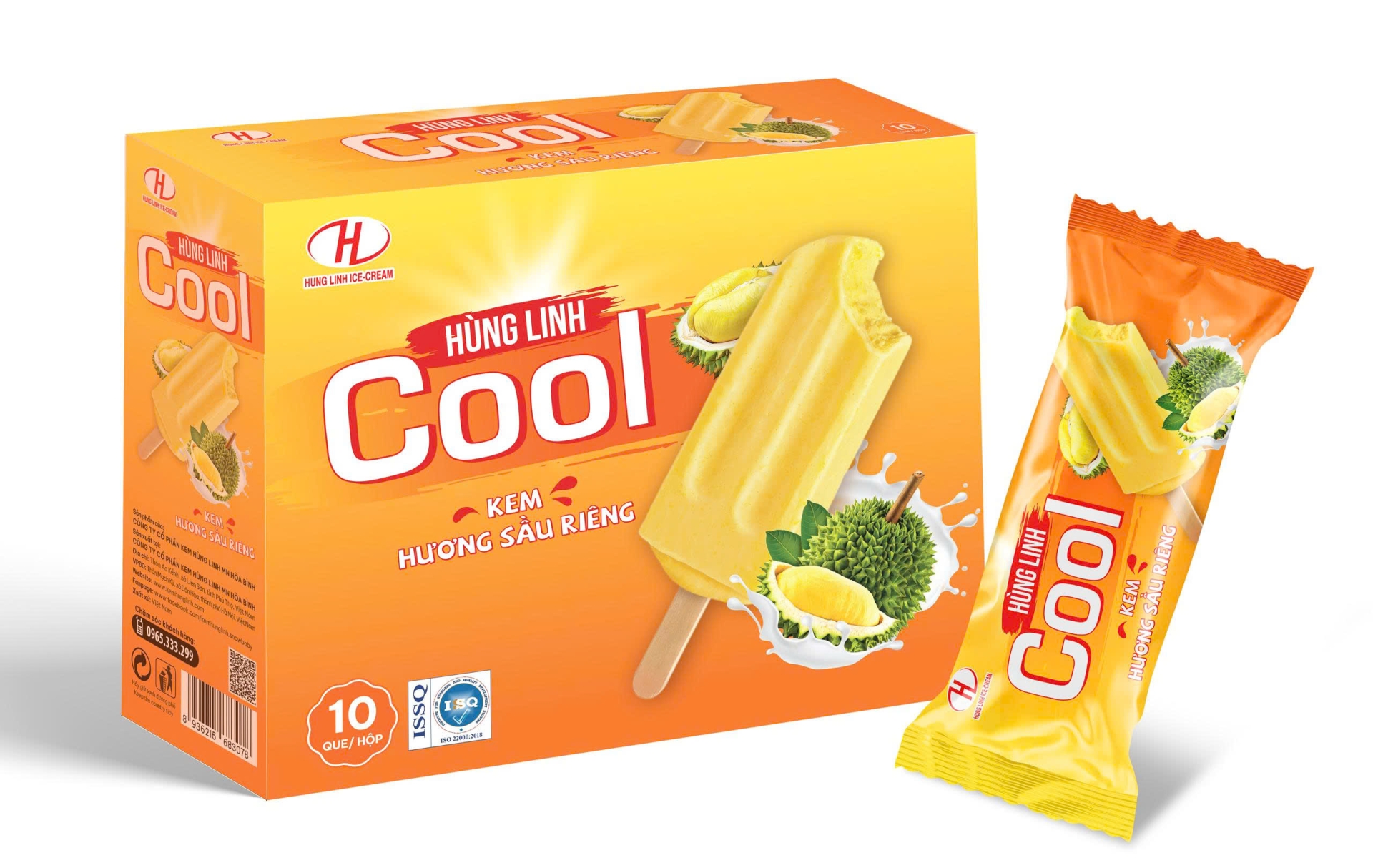 Kem hương sầu riêng Hùng Linh Cool, 10 chiếc/hộp