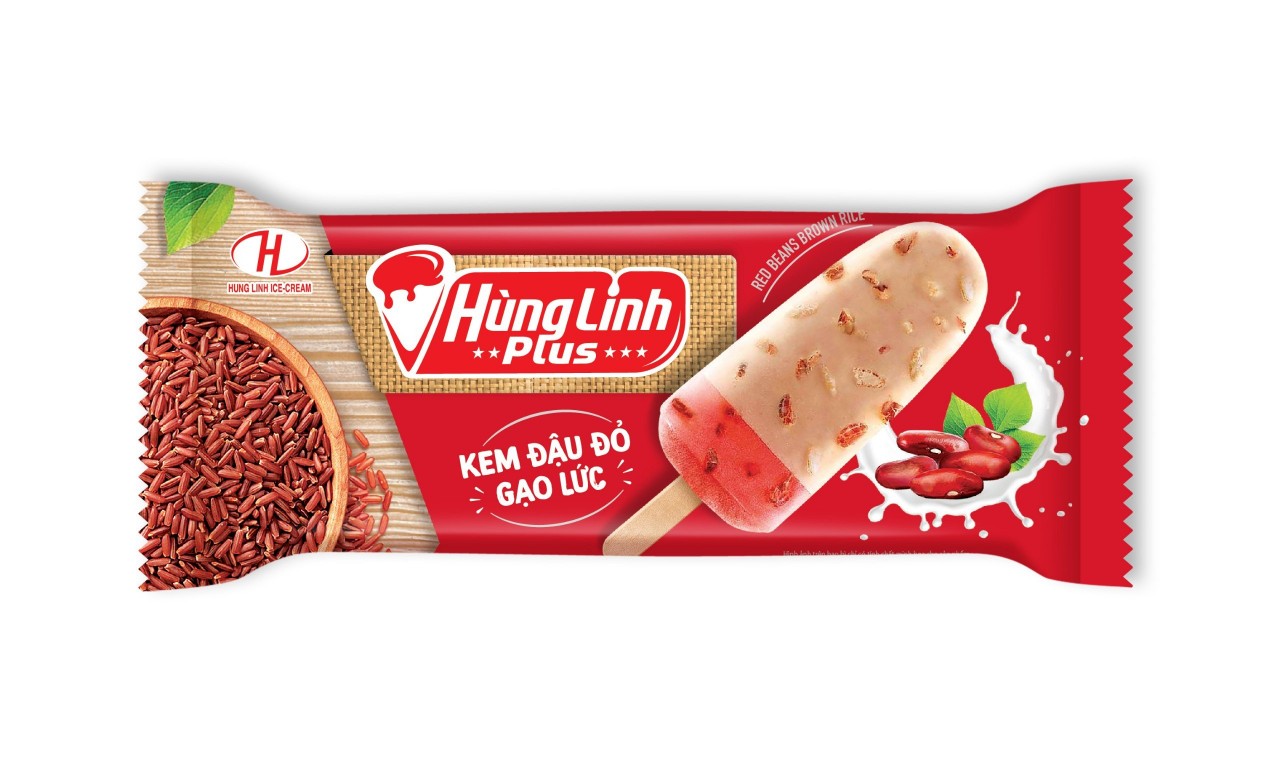 HL plus Brown Rice Red Bean Ice Cream - 10 pcs/box