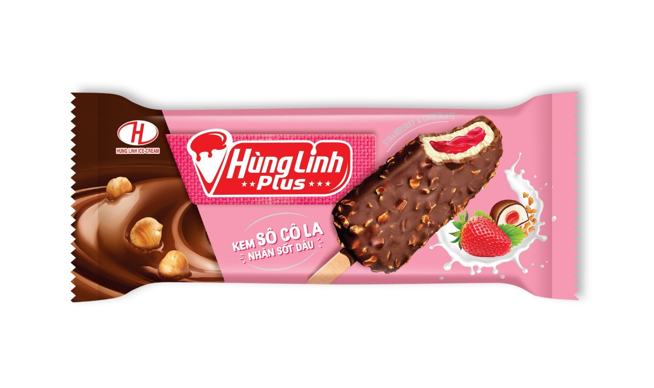 HL plus Chocolate ice cream with strawberry sauce - 10 pcs/box