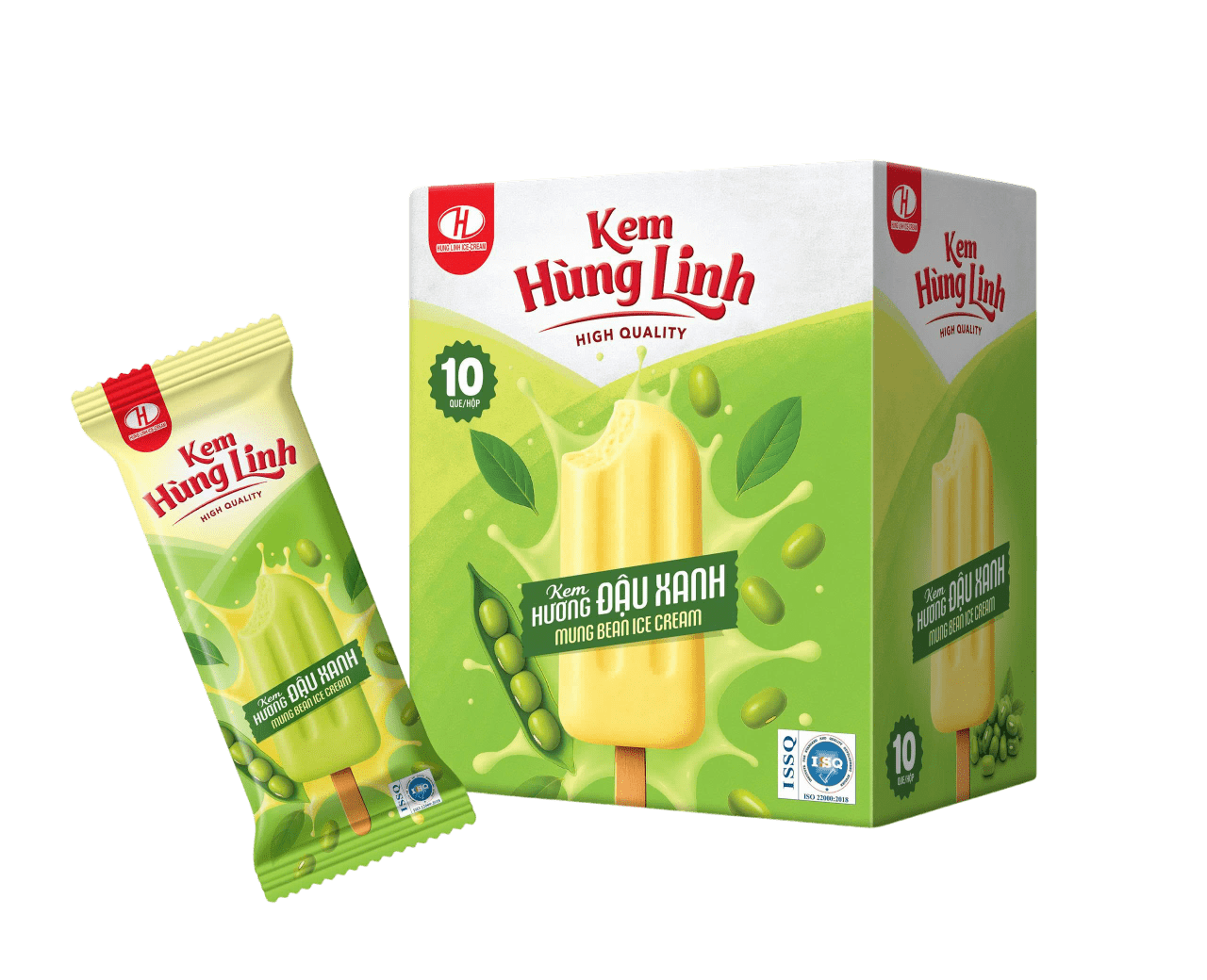 Kem Hùng Linh đậu xanh T160 (10 chiếc/hộp)