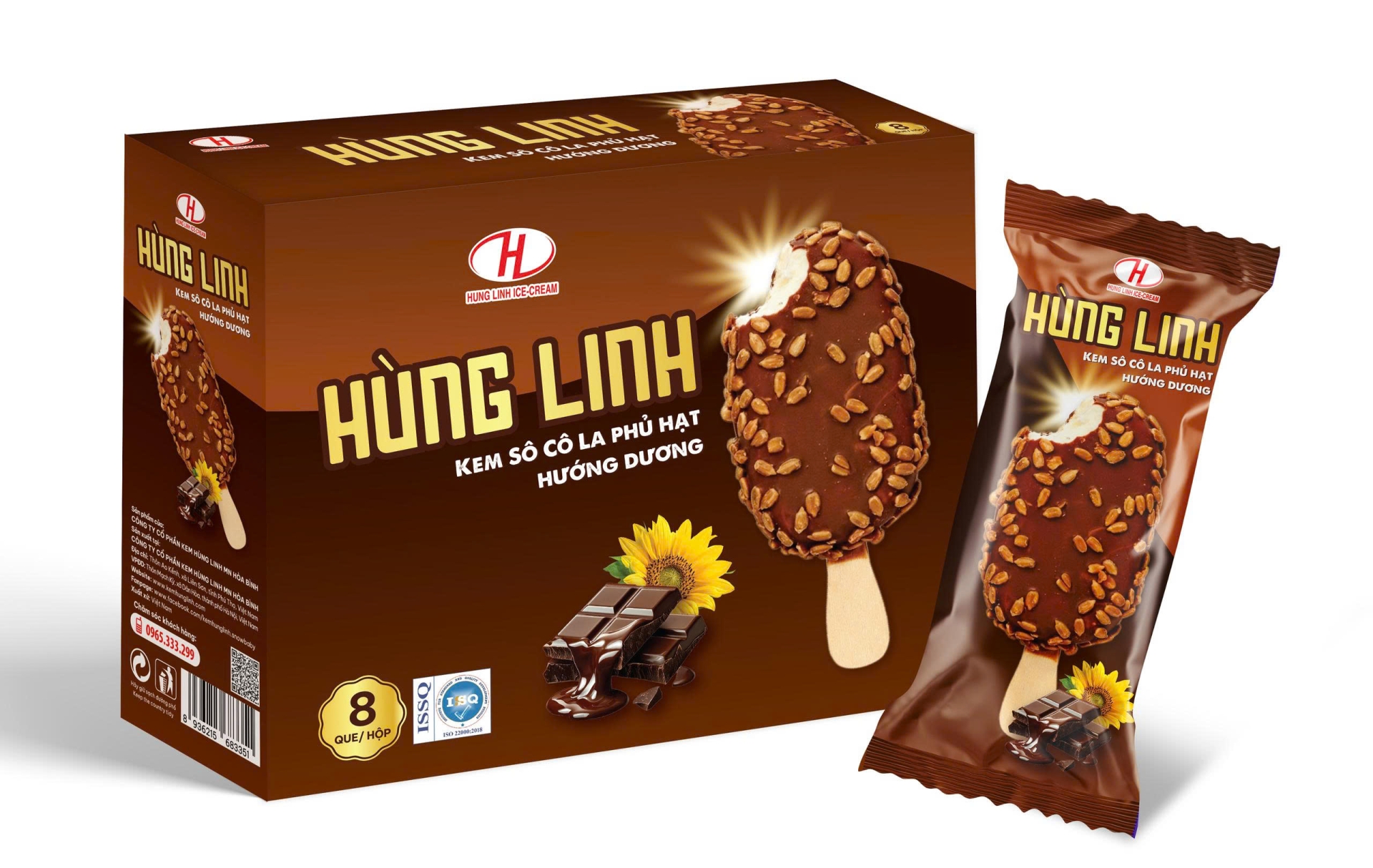 Kem Phủ hạt hướng dương 8 chiếc/hộp