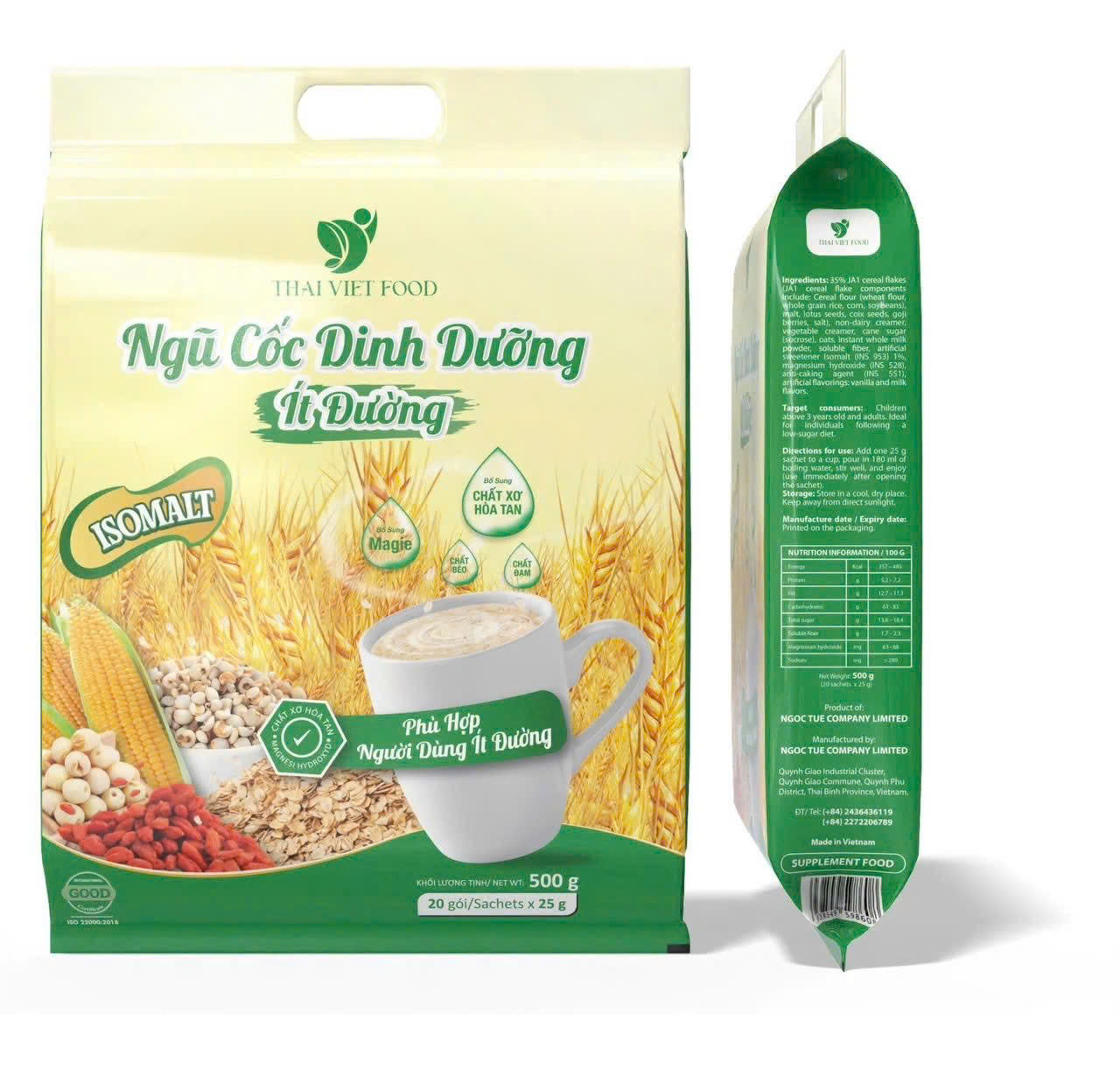 Ngũ cốc dinh dưỡng ít đường Thái Việt - Bịch 500g