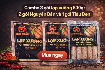 Combo 3 gói Lạp xưởng: 2 gói nguyên bản 600g và 1 gói tiêu đen 600g
