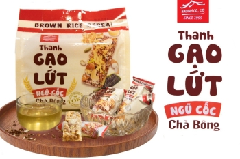 Thanh kẹo gạo lức ngũ cốc chà bông 245g